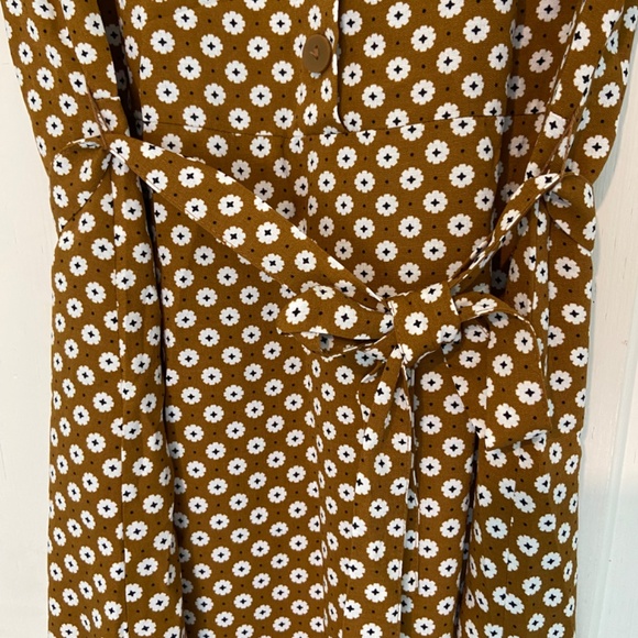 NWT Jacqueline De Yong Highneck Dress Golden Brown/Flower Size 6 - Picture 6 of 6